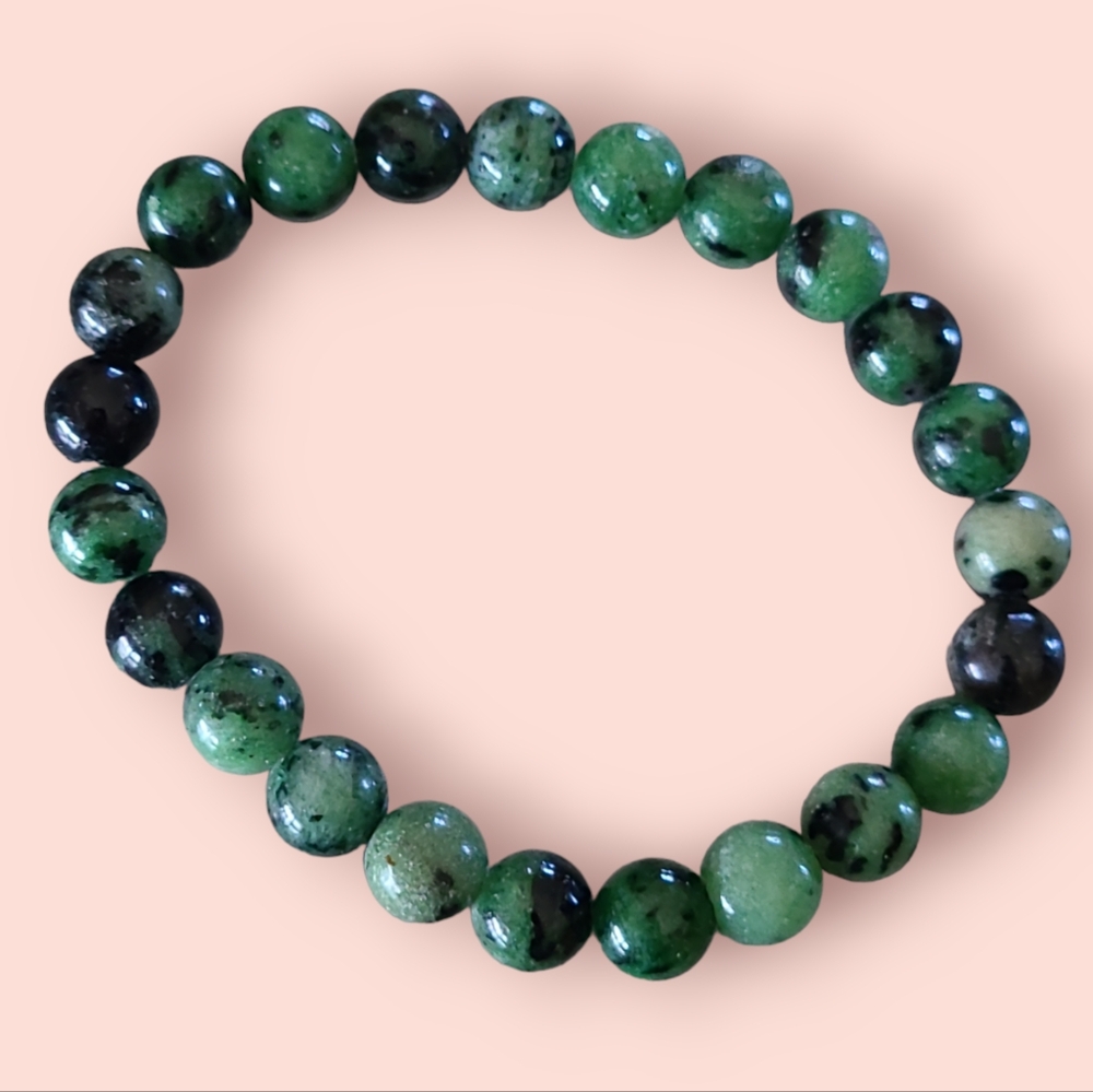 Ruby Zoisite Gemstone Bracelet Green